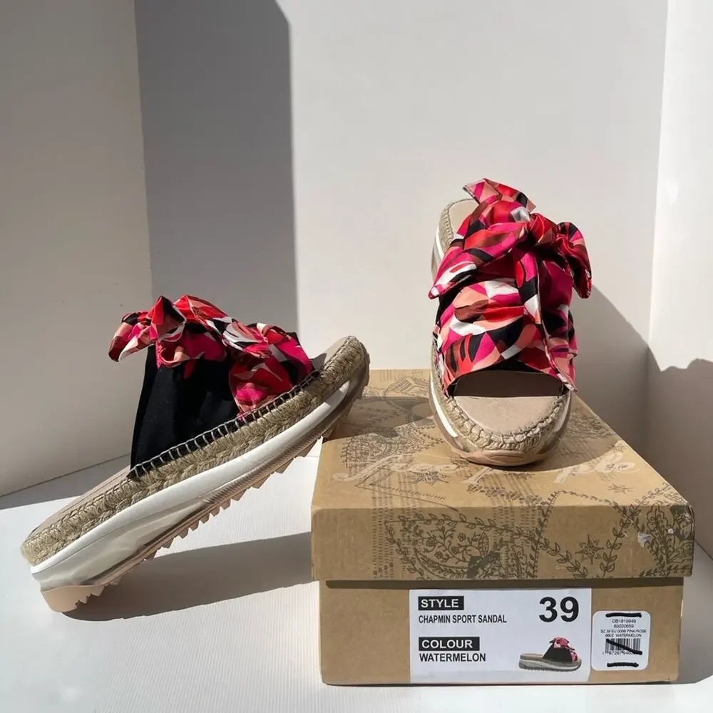 FREE PEOPLE Multi Color Watermelon Chapmin Sport Sandal